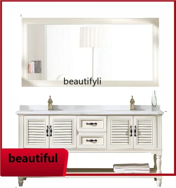 

F156 New Arrivals American Bathroom Cabinet Solid Wood Marble Washstand Bathroom Wash Basin Cabinet Combination