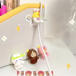 2pcs Kawaii Cartoon Cable Organizer Cute USB Charger Data Line Wire Wall Hooks Cable Holder Earphone Cable Winder Desk Organizer