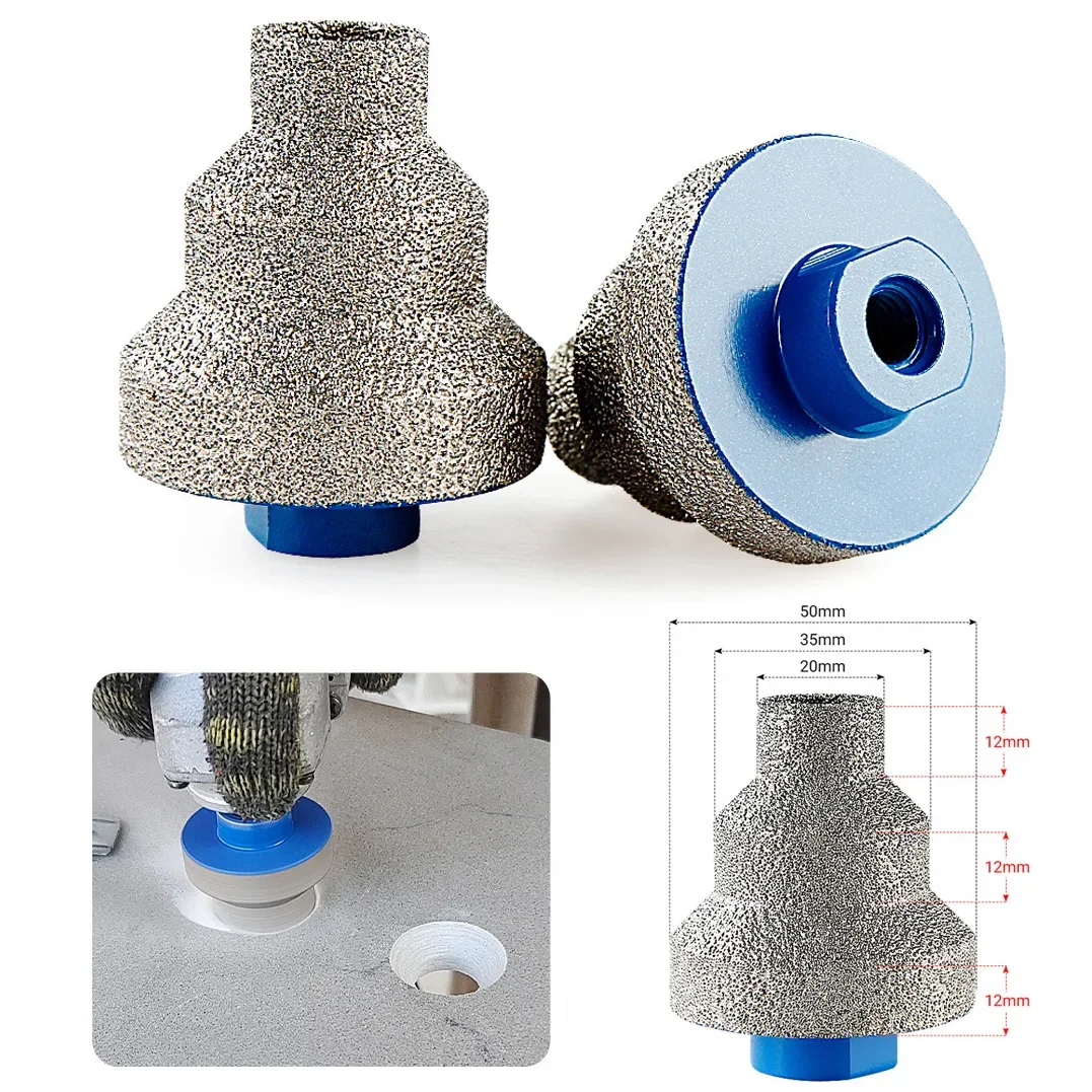 

1pc Step Drill Bit Emery For Enlarge Marble Tile Masonry Concrete Porcelain 20/35/50mm Angle Grinder Hole-Saw Power Tools