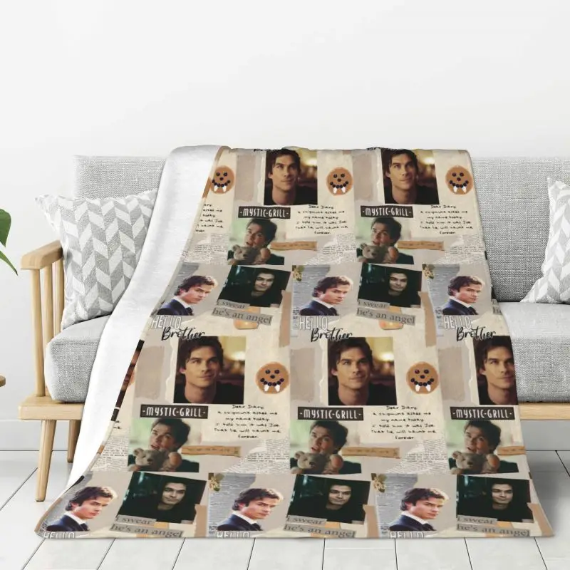 

Custom The Vampire Diaries Blanket 3D Print Soft Flannel Fleece Warm Damon Salvatore Throw Blankets for Car Bed Sofa Bedspreads