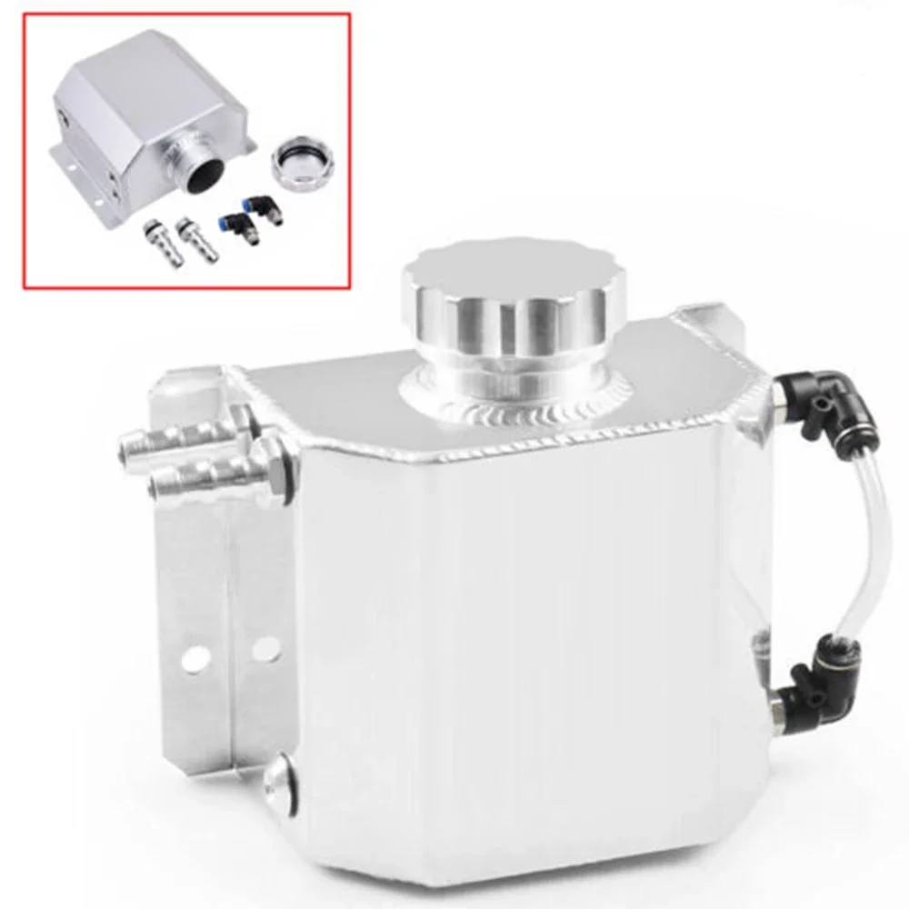 Universal1L Capacity Square Oil Breathable Pot Aluminum Gas Recycling Tank  Fit For Most Car Vehicle Accessories Automobile part