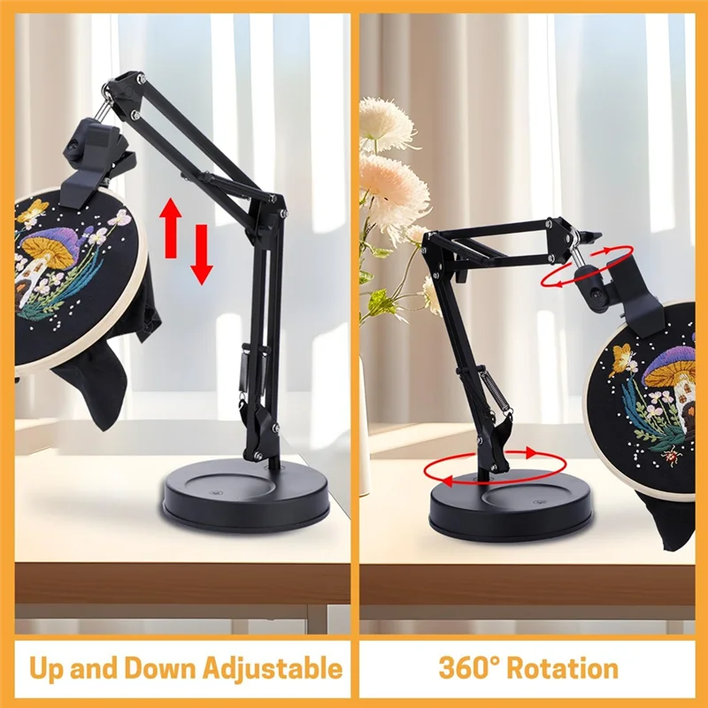 

Y42A-Embroidery Hoop Stand, Adjustable Embroidery Hoop Stand, Foldable Metal Embroidery Stand, 360 Degree Rotation