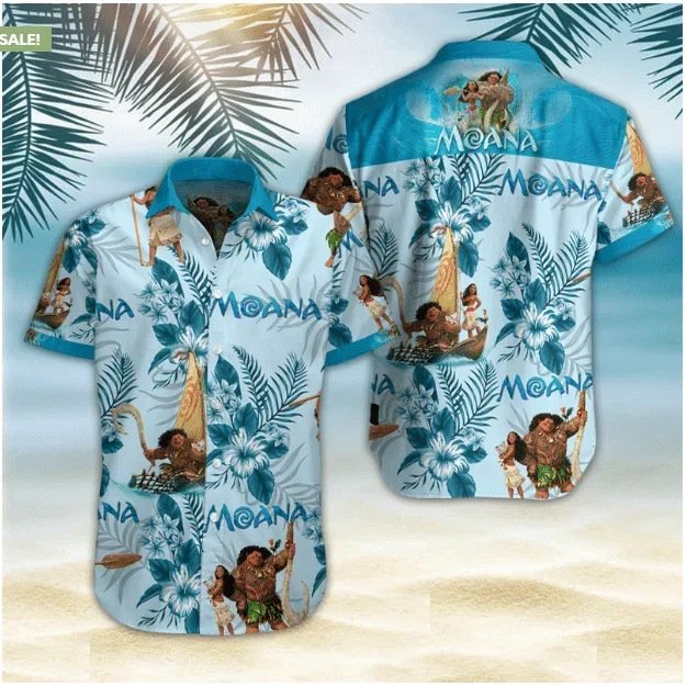 2024 Moana And Maui Hawaiian Shirt Disneyland Trip Hawaiian Shirt Disney Vacation Holiday Hawaiian Beach Short Sleeve Shirt