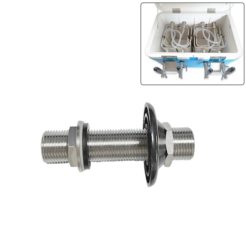 100mm Shank(5/8'' Thread),Jocket Box Chiller Cooler Connection Shank,with Nipple Barb Option,Draft Beer Faucet Coupler