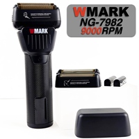 WMARK NG-7982 Professional Hair Trimmer for Man 9000RPM Titanium Coated Floating Double Blade Mesh Men's Shaver Equipped Blades