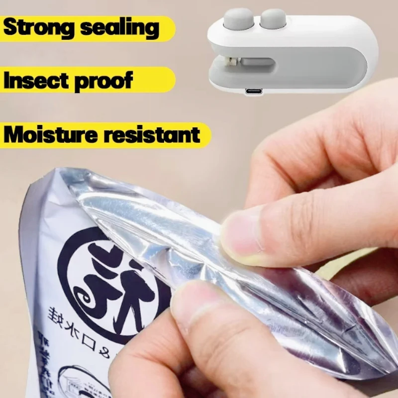 Mini Bag Sealer, 2026 Upgraded Portable Bag Resealer Handheld, Mini Bag Sealer with Cutter and Magnet, Vacuum Snack Bag Sealing Machine for Chips Plastic Bags Kitchen Gadgets