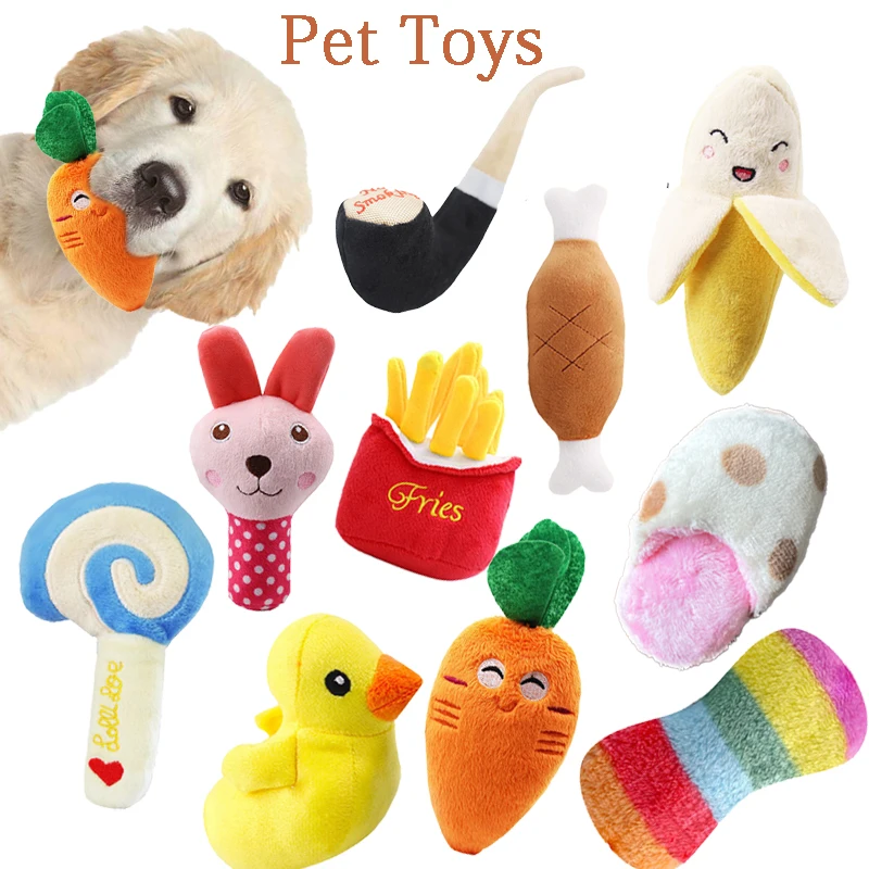 Pet Plush Toys Safe HarmlessInteractive Plush Animals Toy Pet Chew Play Toy Tooth Cleaning Cats Dogs Pet Supplies