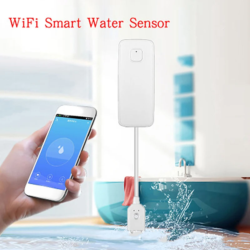 

WiFi Water Leak Detector – Smart Flood Sensor with Alarm for Home Safety (Works with Smart Life)