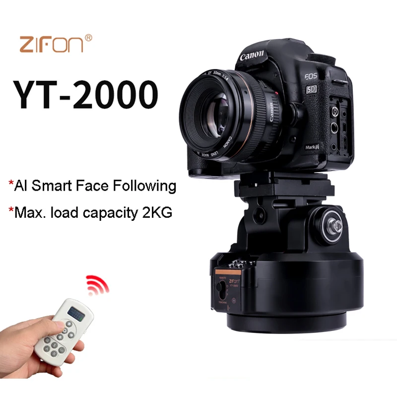 YT-1000 YT-1200 YT-2000 Auto Motorized Rotating Panoramic Head Remote Control Pan Tilt Video Tripod Head Stabilizer