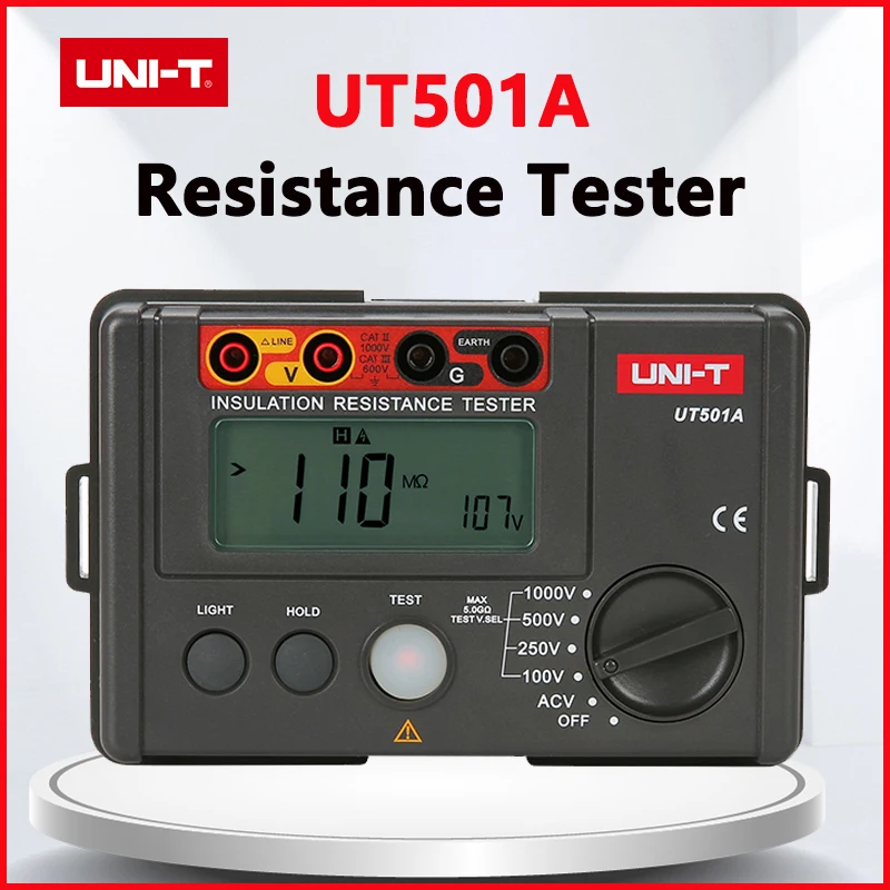 UNI-T UT501A UT502A UT501C UT502C Insulation Earth Ground Resistance Tester Meter Voltage Tester Megohmmeter Voltmeter Ammeter