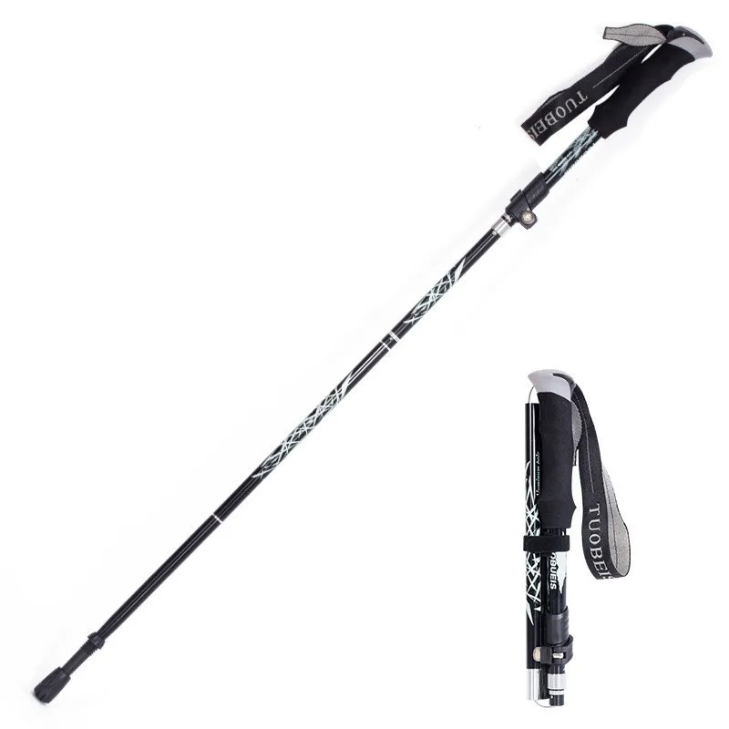 

Trekking Stick 5-Section Telescopic Folding Trekking Poles Outdoor Camping Ultralight Portable Foldable Walking Hiking Stick