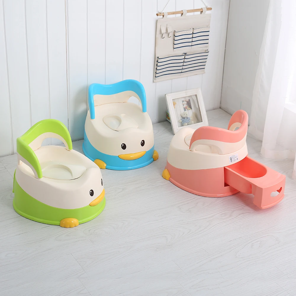 Portable Animal-Patterned Duck-Shaped Potty Training Seat PP Plastic Children's Toilet Seat For Toddlers Kids