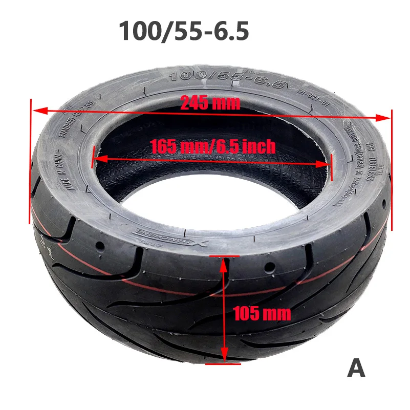 100/55-6.5 Tubeless Tire  Thickened Wear-resistant Vacuum Tyre for Electric Scooter Parts