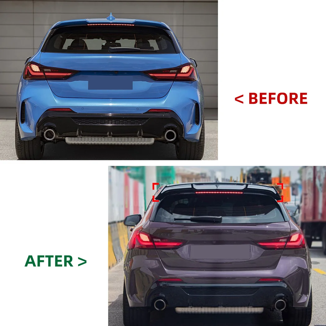 Car MP Style Top Wing For BMW 1 Series F40 M Sport 2019+ Car Tail Wing Spoiler Diffuser Fixed Wind Wing Exterior Guard Cover Kit