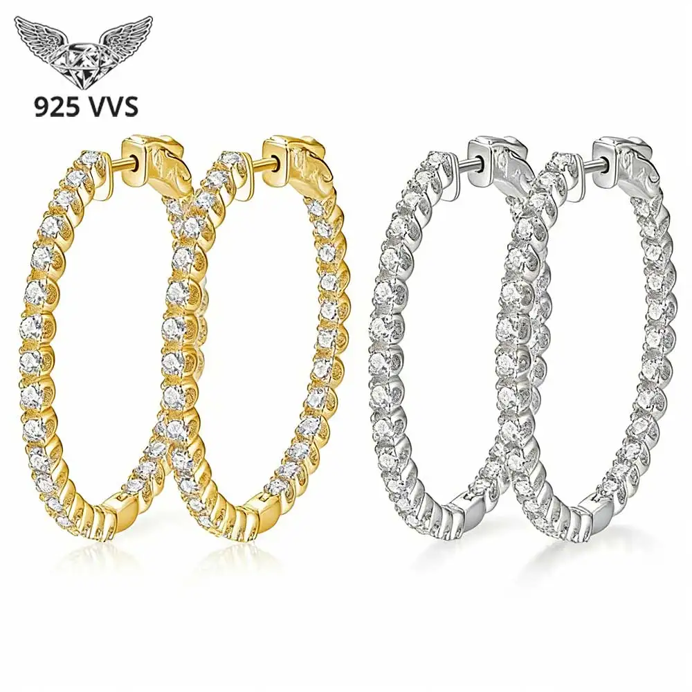 

925 VVS Earrings D Colored Moissanite Earrings Women's Gift 100% S925 Silver Fashion Wedding High Jewelry