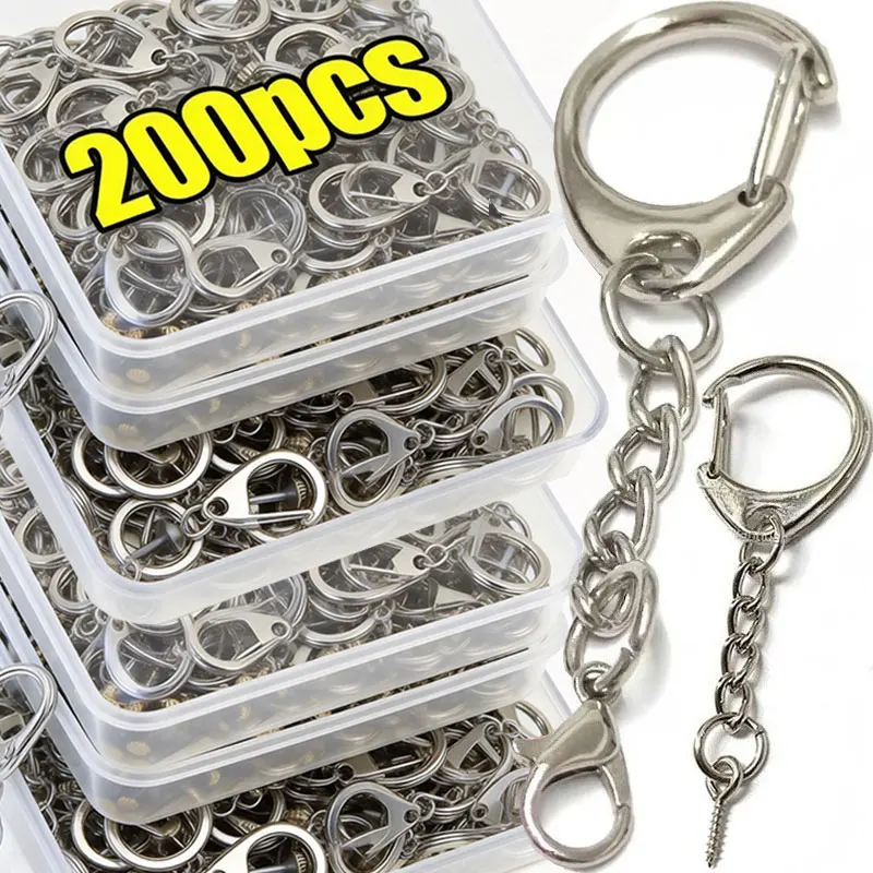 

200/10 шт. Новые застежки-карабины для ключей, C-образные соединительные крючки для изготовления украшений своими руками, фурнитура для брелоков