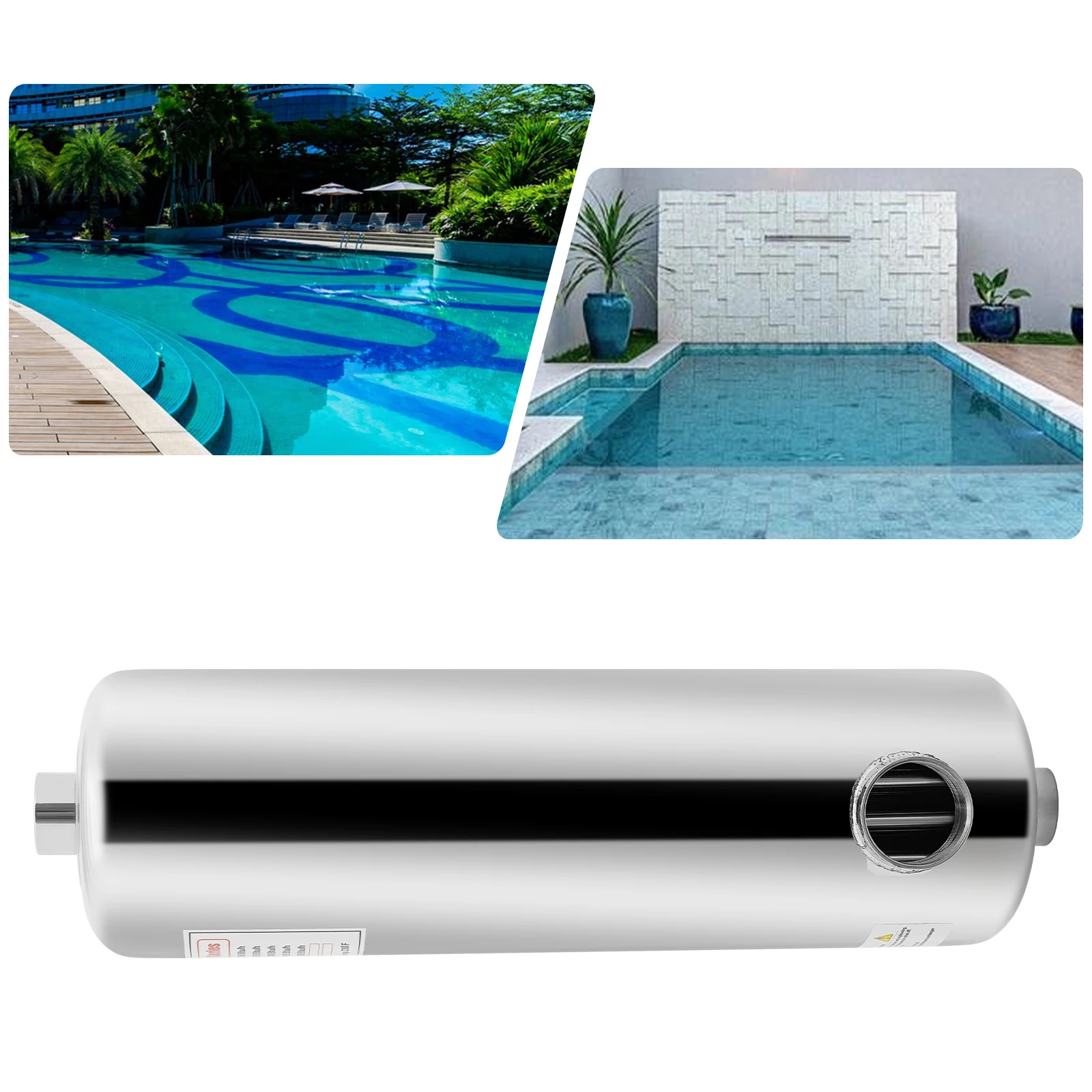 Scambiatore di calore per piscina 60kW, riscaldatore per piscina a design non accumulativo e a soffietto per riscaldamento solare/a caldaia per sistem