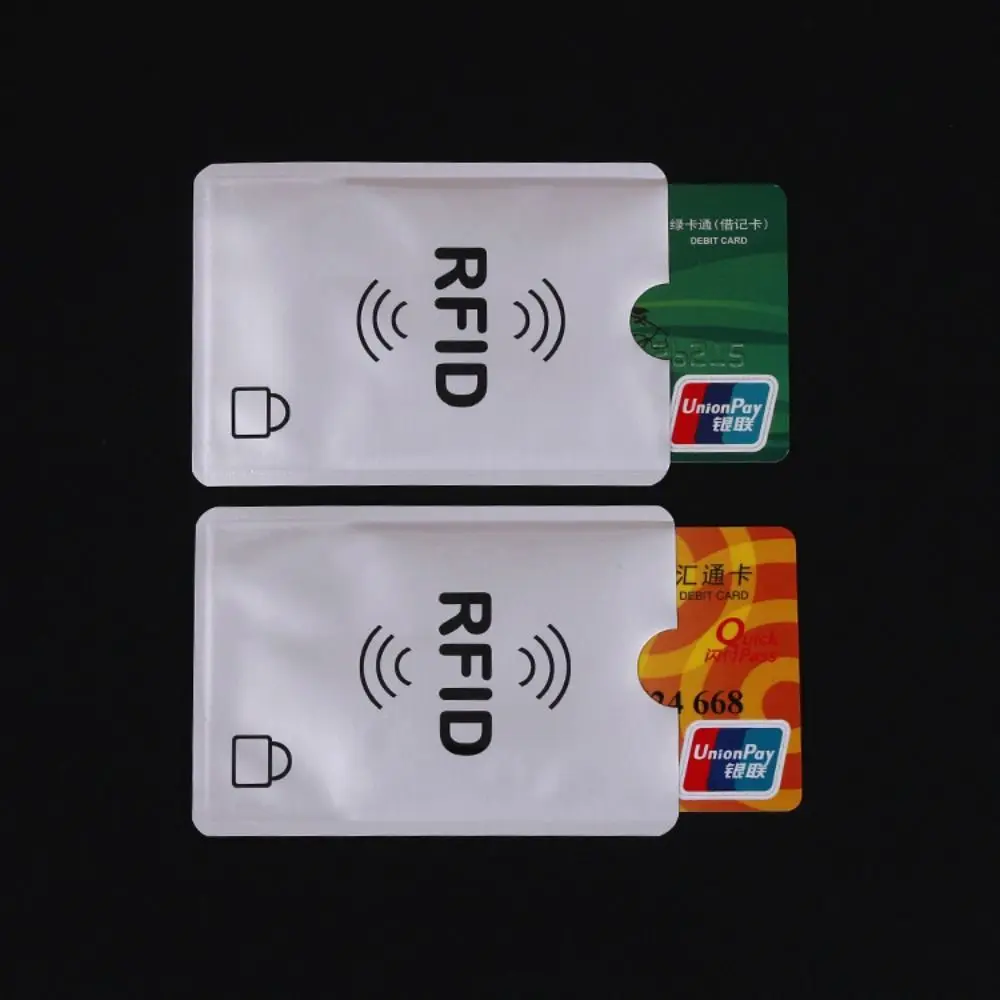 Porta carte RFID antifurto da 5 pezzi Blocco lettore in alluminio colorato Proteggi la custodia Custodia protettiva per passaporto di sicurezza