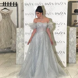 JEHETH Exquisite Evening Gowns For Woman Off Shoulder Sweetheart Prom Dress Tulle A-Line Saudi Arabia فساتين للحفلات الراقصة