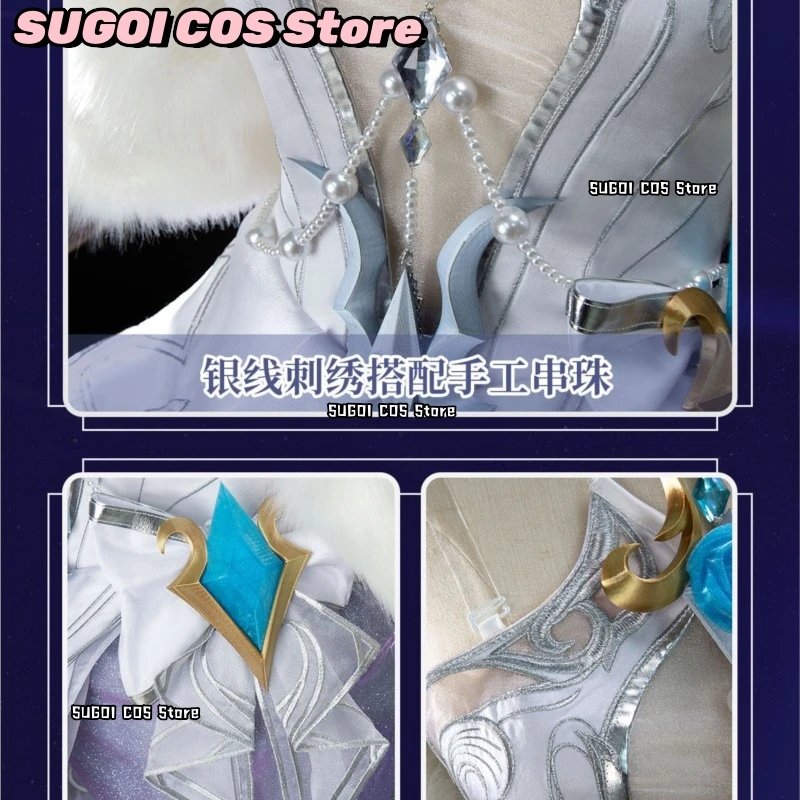 SUGOI COS*/Ahri Crystal Rose Cosplay Outfit Elegant Wedding Gown Anime Game Dress Anime Uniform Roleplay Suits Halloween Clothes - view 6