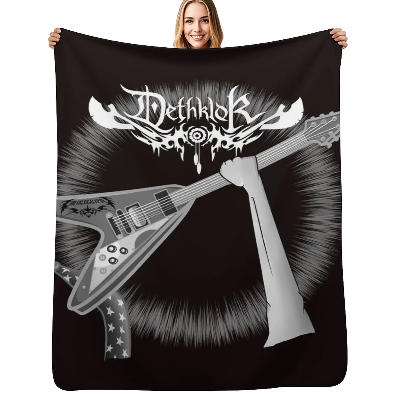 

Metalocalypse Dethklok Throw Blanket Hairy For Sofa Thin Multi-Purpose christmas decoration Blankets
