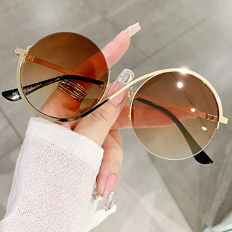 1 قطعة S نظارات دائرية غير منتظمة للرجال والنساء فيلم شريرة Elphaba معالج تأثيري الكبار موضة التدرج النظارات الشمسية