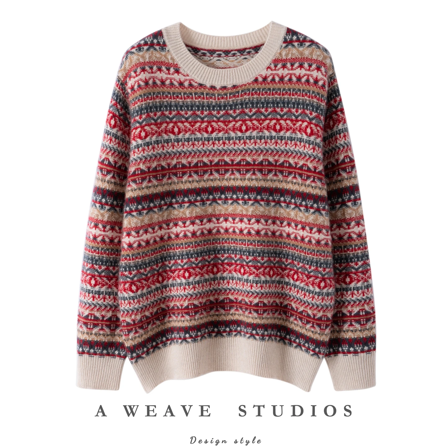 

Женский свитер из 100% кашемира, полосатый жаккардовый пуловер с круглым вырезом, осень-зима, плотный свободный мягкий теплый кашемировый трикотаж, топ