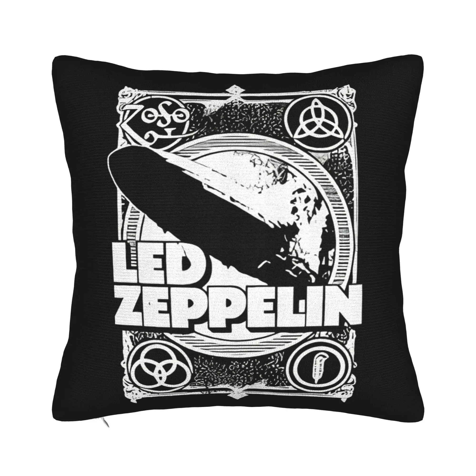 Conjuntos de ropa para profesores de economía, ideas de regalos para hombres, decoración del hogar para vacaciones de invierno, funda de almohada Led Band Zeppelin con cierre de cremallera