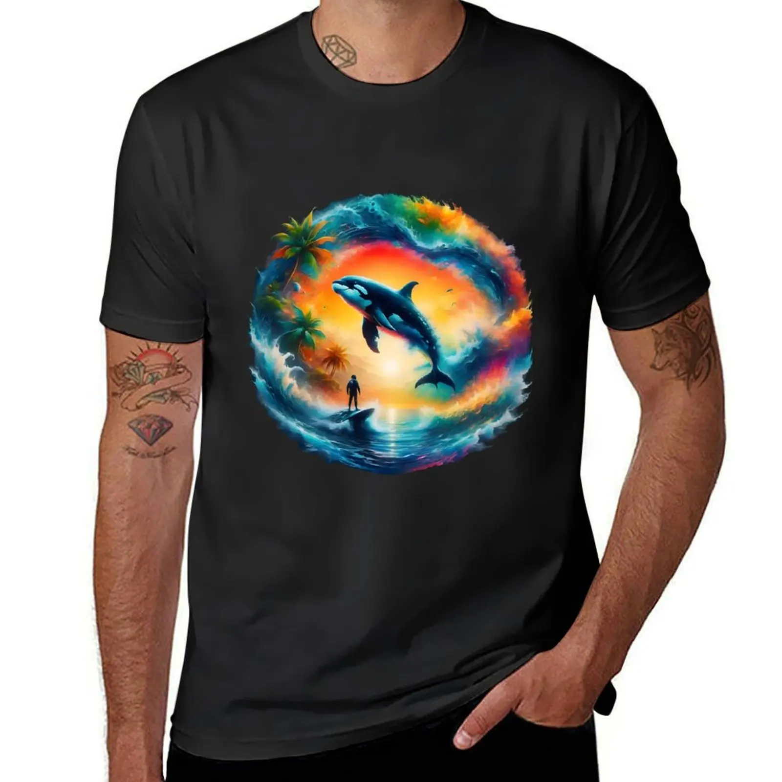 Orca Playing Art T-Shirt blanks sweat graphics for a boy mens graphic t-shirts funny