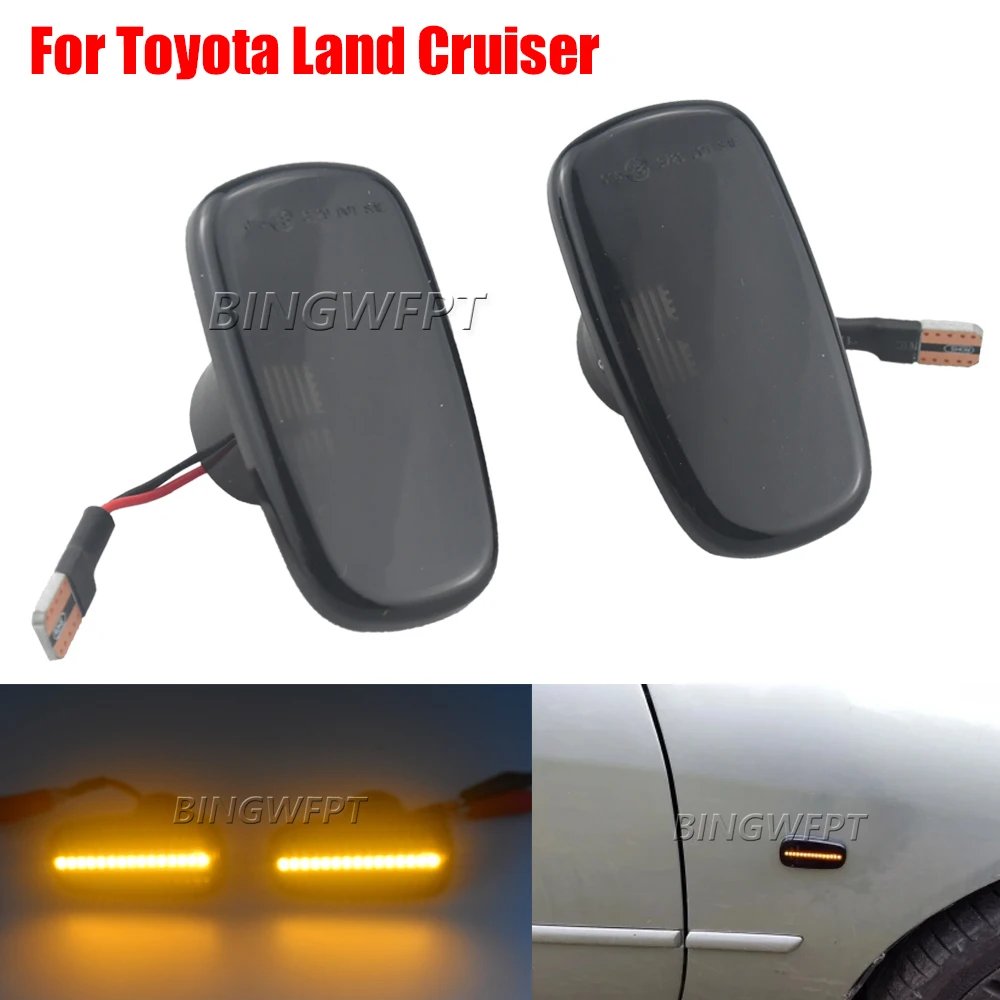 2pcs LED Side Marker Light Turn Signal Lamp For Toyota Land Cruiser UZJ200/URJ202 2007 - 2022 Prius NHW20 2003 - 2011