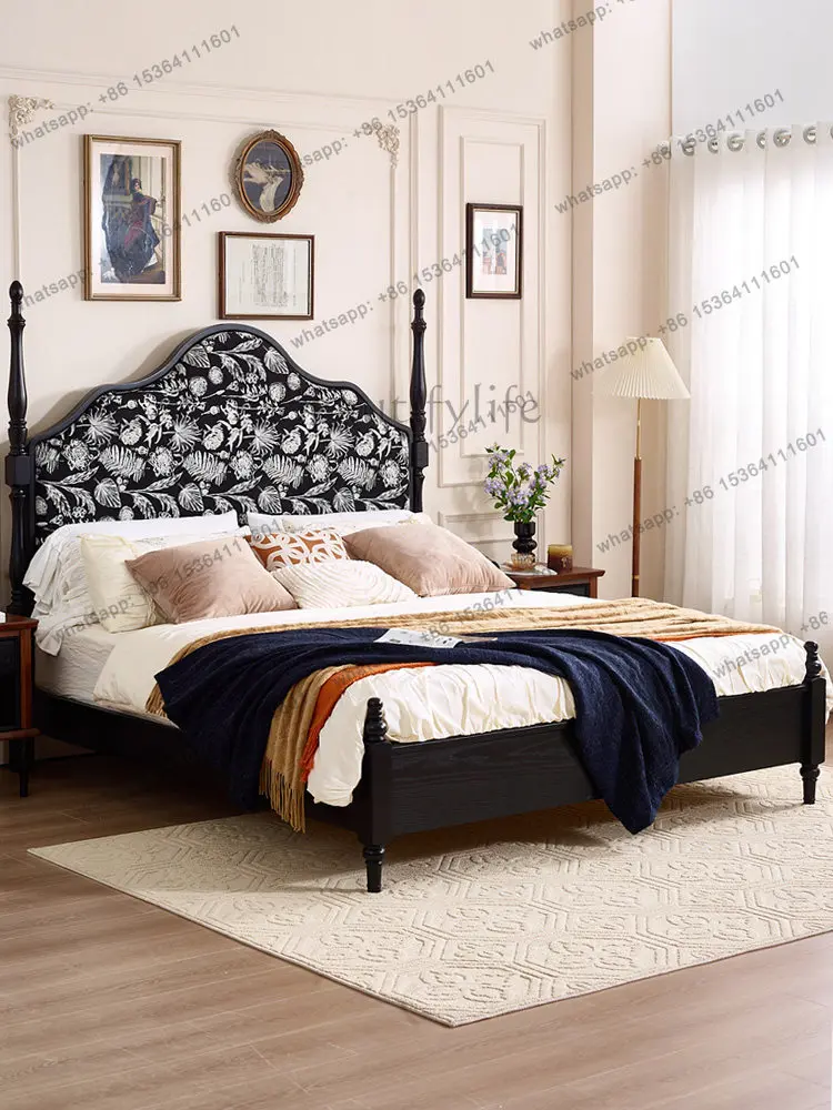 French retro wind soft bag bed goose paw ancient premium American soft bag bed 1.8 meters