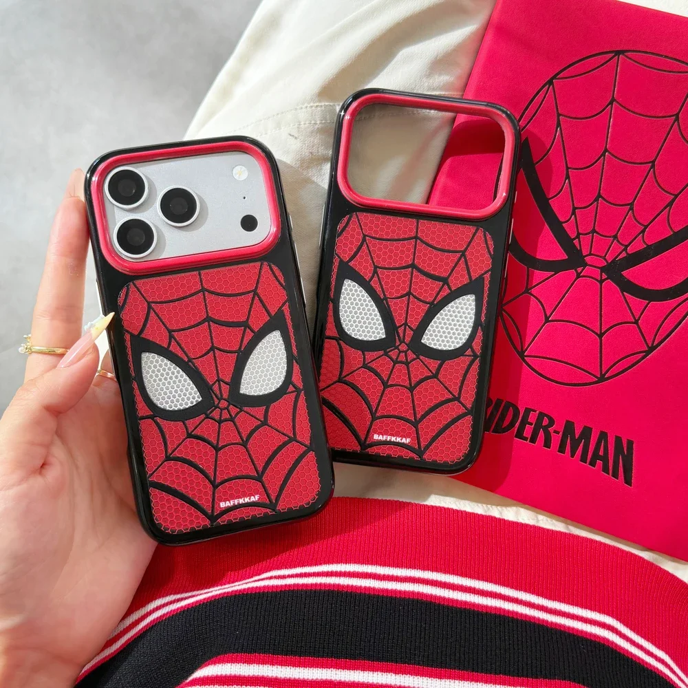 Coque de téléphone Spider-Man, super-héros Marvel, motif dessin animé, pour iPhone 18 17 16 15 14 13 Pro Max, coque rigide antichoc