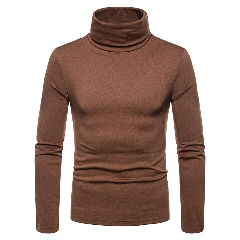 Jersey básico de manga larga para hombre, jersey de cuello alto de Color sólido, ropa de punto a la moda, SW01, Invierno