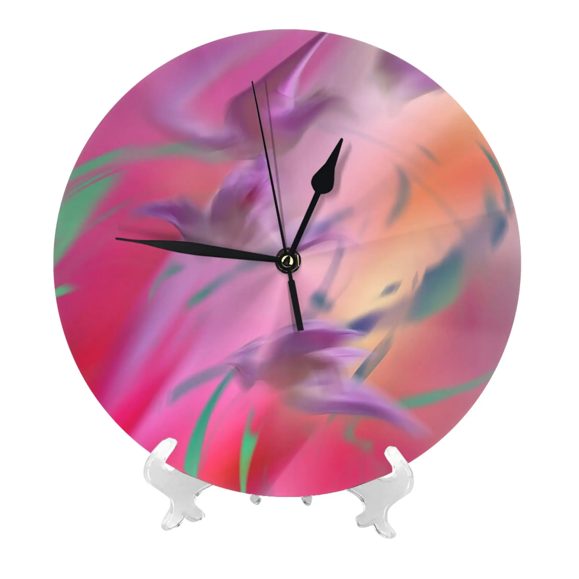 flight to the flower garden Wall Clock Room Decoration Silent Round Clock for Bedroom Living Kitchen Home