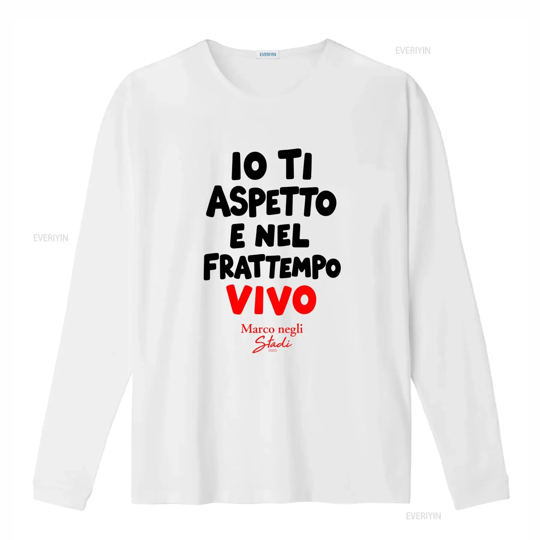 MARCO MENGONI 'IO TI ASPETTO E NEL FRATTEMPO VIVO' 2025 Concert Fan Tour Stadium T Shirt vintage Washed homme