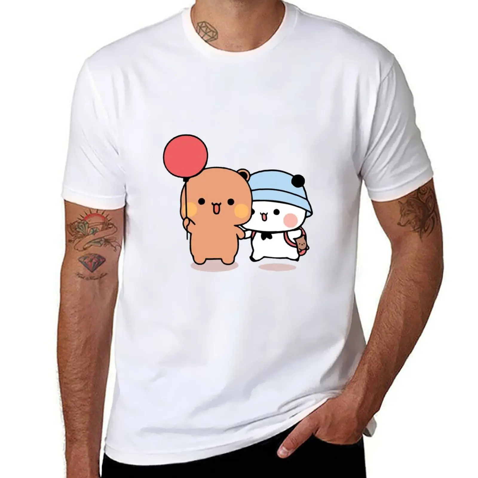 

Bear and Panda Bubu Dudu Balloon T-Shirt man t shirt graphic t shirts for man cotton funny T-Shirt
