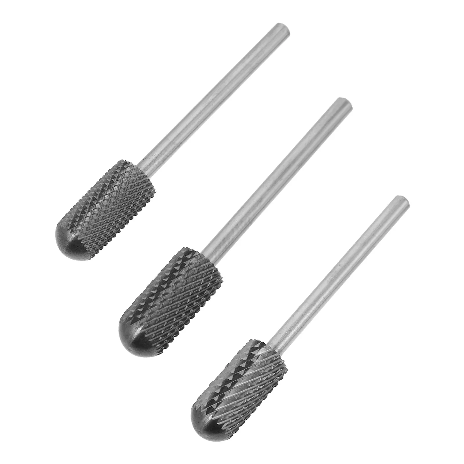

3Pcs Nail Grinding Bits Set High Strength Tungsten Steel Manicure Pedicure File Drill Bit Nail Gel Polish Removal Kit