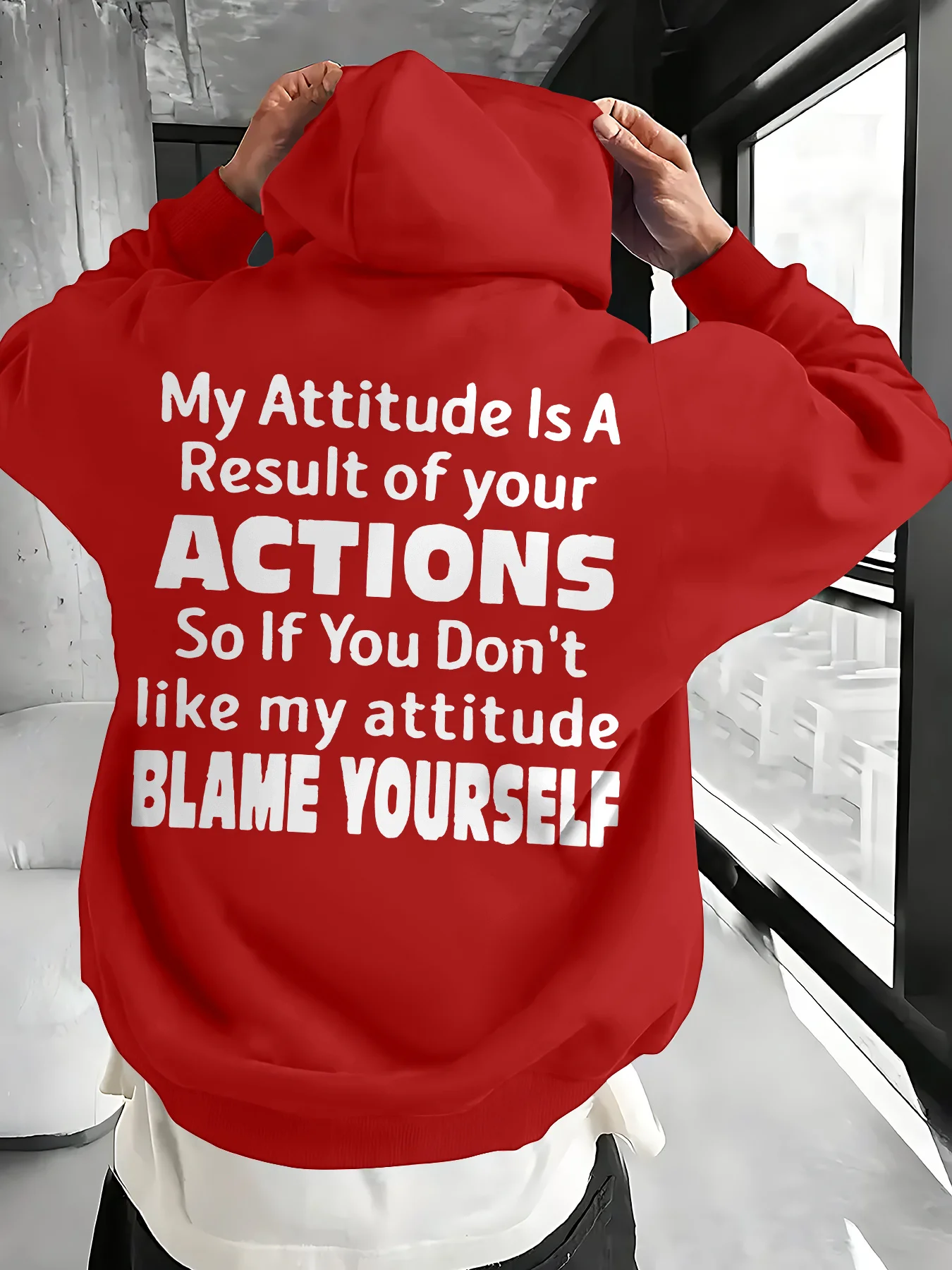 Autumn winter Street Ready Hooded Sweatshirt for Men Attitude Statement Casual Daily streetwear Soft Comfort essentials hoodies.