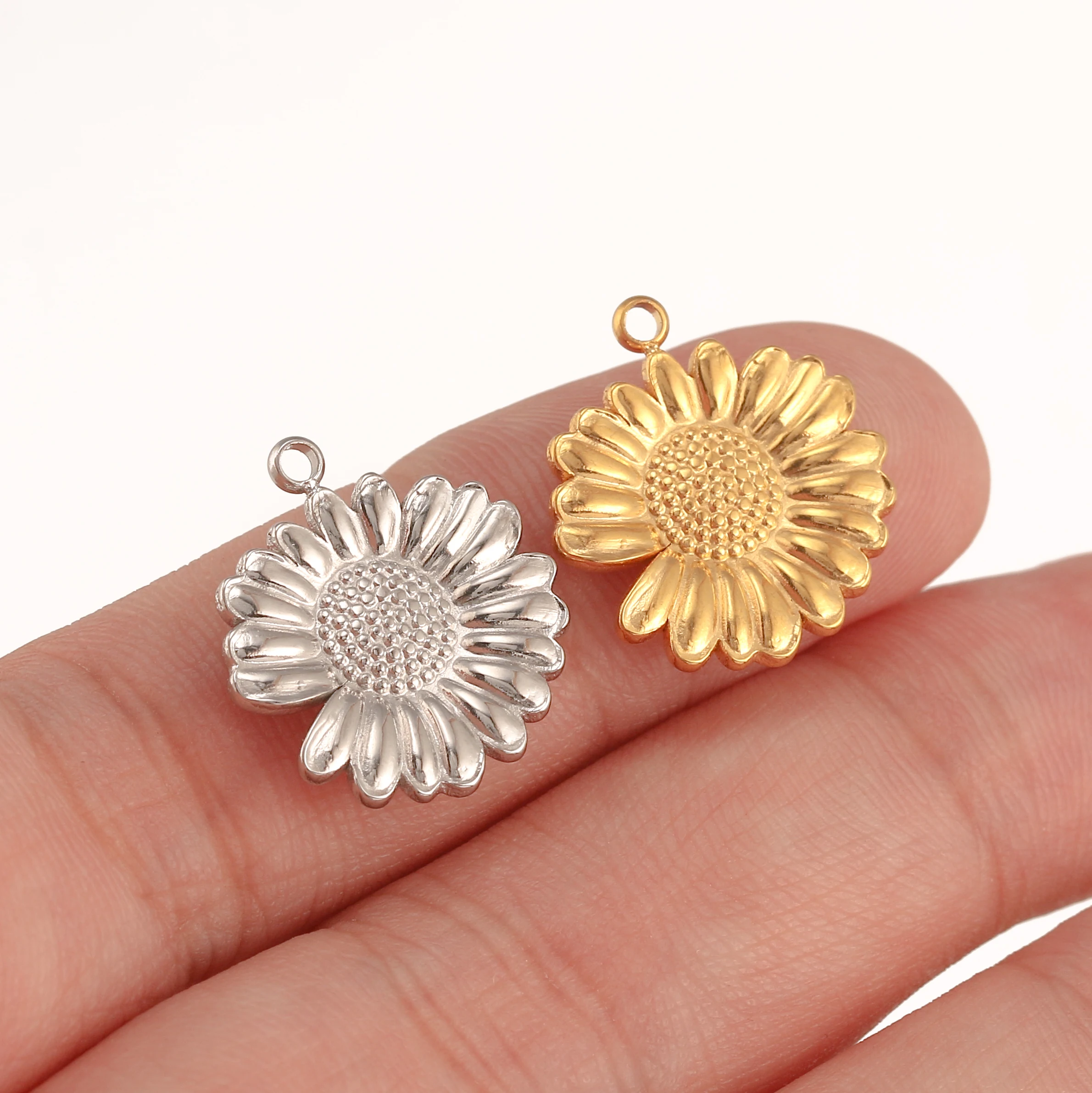 3 Stück Gesicht Sonne Mond/Sonnenblume/Schmetterling Charm für Schmuckherstellung Edelstahl Guss Charm DIY Armband Halskette Handwerk Zubehör – Detail 7