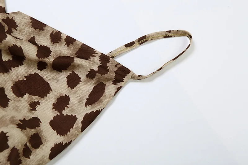 Abito da donna sexy con stampa leopardata vintage Abito da festa senza maniche con scollo a V Moda 2025 Abito estivo streetwear
