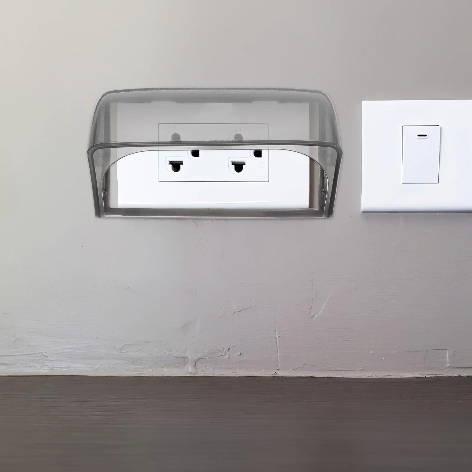 

Waterproof Socket Box 86 Type Dual Outlet Cover Angled Design Outdoor Electrical Enclosure Splash Proof Plug Protector For