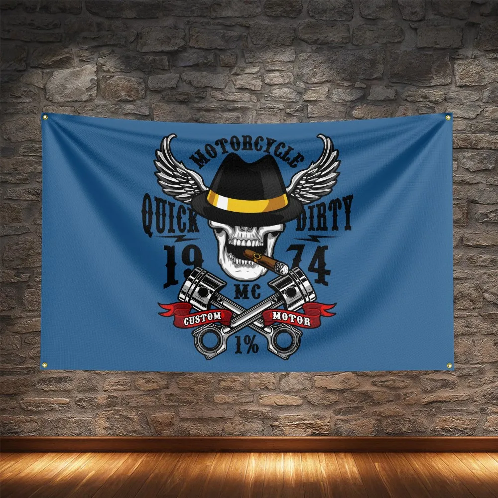 Free Life Ride Motorcycle Club Flag Polyester Digital Printing Moto Banner For Decoration - Image 6