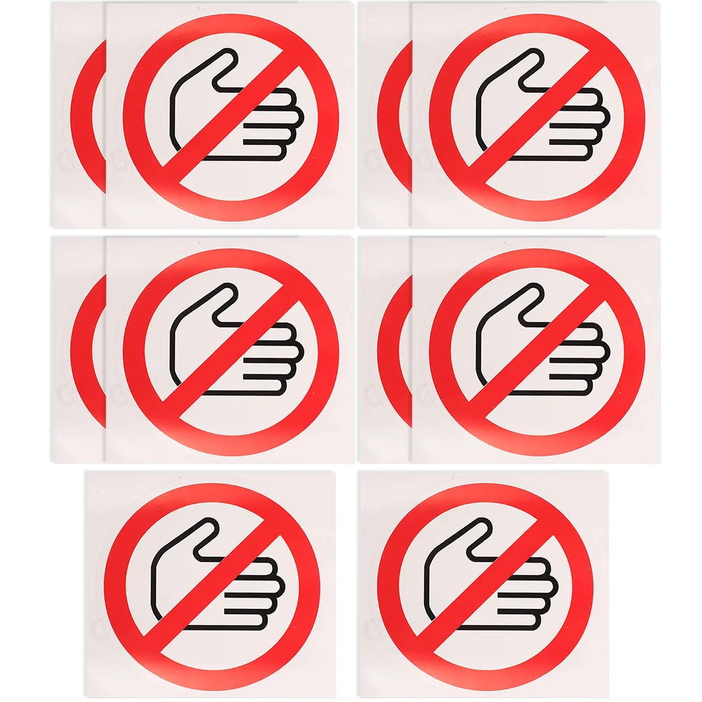 10 Pcs Safety Labels Outdoor Stickers Adhesive Decal Machine Caution Not Touch Self-adhesive Vinyl