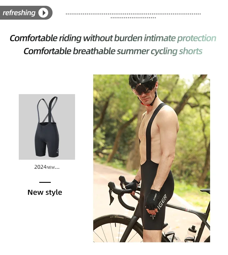 X-TIGER Radsport-Trägerhosen für Herren, bequeme, atmungsaktive MTB-Rennrad-Shorts, schnelltrocknende Sport-Trägerhosen – Detail 8