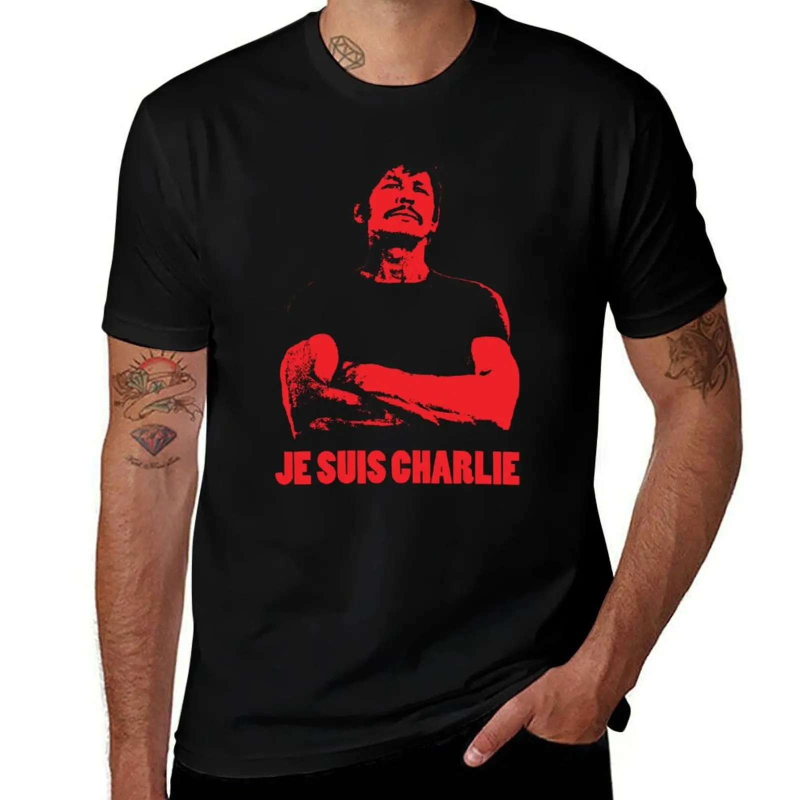 

Charles Bronson - Je Suis Charlie T-Shirt tees summer 2025 man clothes cute tops mens vintage t shirts