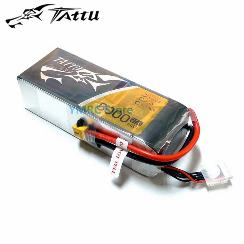 

Tattu 8000mAh 22.2V 25C 6S1P Lipo Battery Pack with AS150+XT150/XT60/XT90S Plug for Agricultural Plant Protection UAV Drone