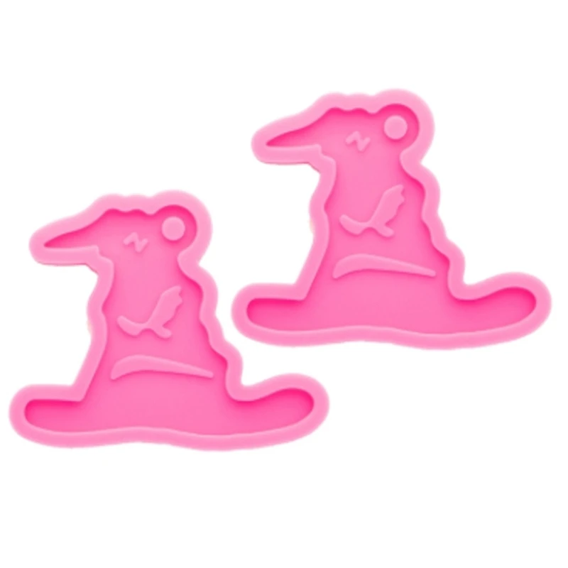 

Y1UB Resin Casting Silicone Mold Witch Hat Keychain Pendant Jewelry Mould DIY