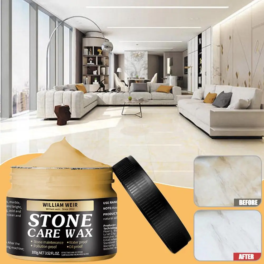 100g Marble Polishing Wax Stone Care Wax Stone Floor Glazing Maintenance Ceramic Tile Wax For Granite Marble Soapstone Quar Z9T3