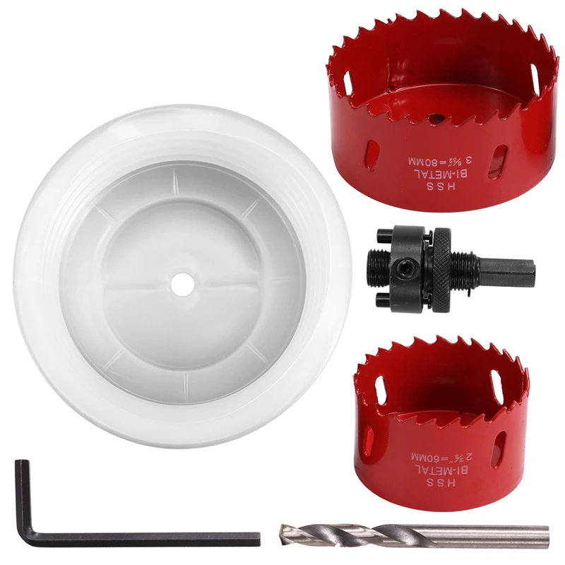 

HLZS-80Mm Hole Saw With Dust Bowl For 3 Inch Recessed Light,60Mm Hole Saw For 2 Inch Led Recessed Lighting