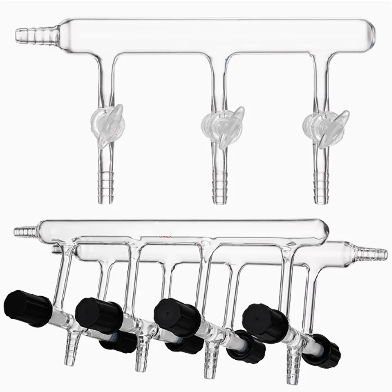 

Single-row double-row pipe vacuum air distributor high borosilicate glass tetrafluoro vacuum joint valve piston joint valve pist